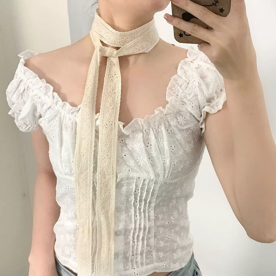 Lace Silk Twilly Scarf view 3