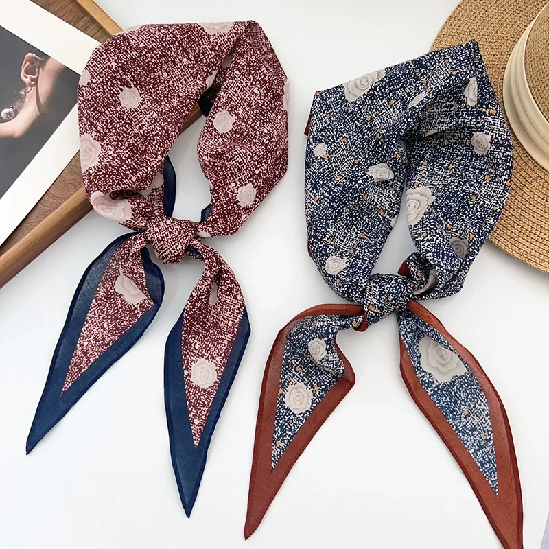 Cotton Camellia Long Scarf