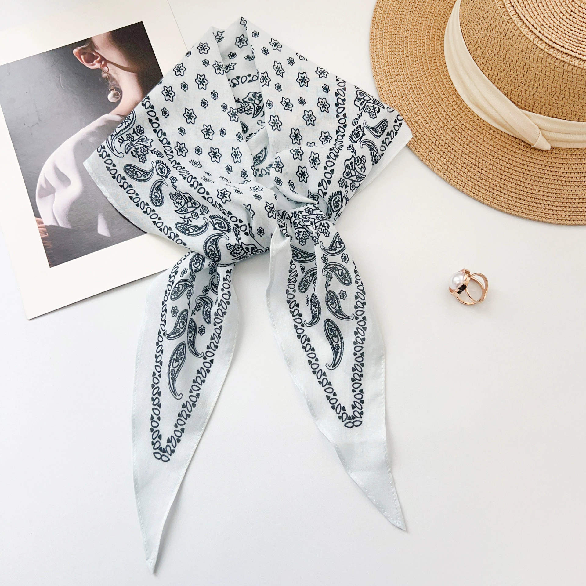 Cotton Paisley Diamond Scarf view 3