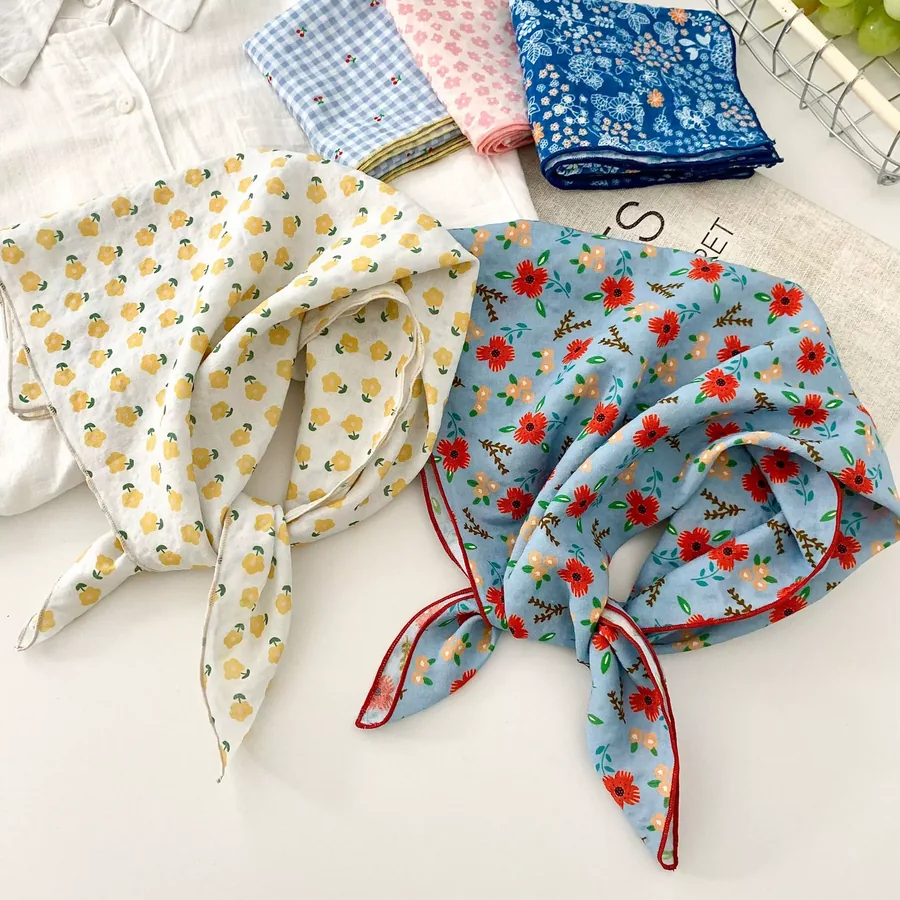 Cotton Floral Square Scarf view 2