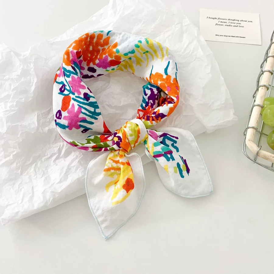 Cotton Floral Square Scarf view 6