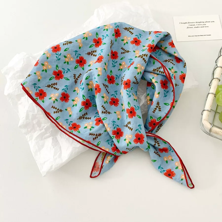 Cotton Floral Square Scarf view 8