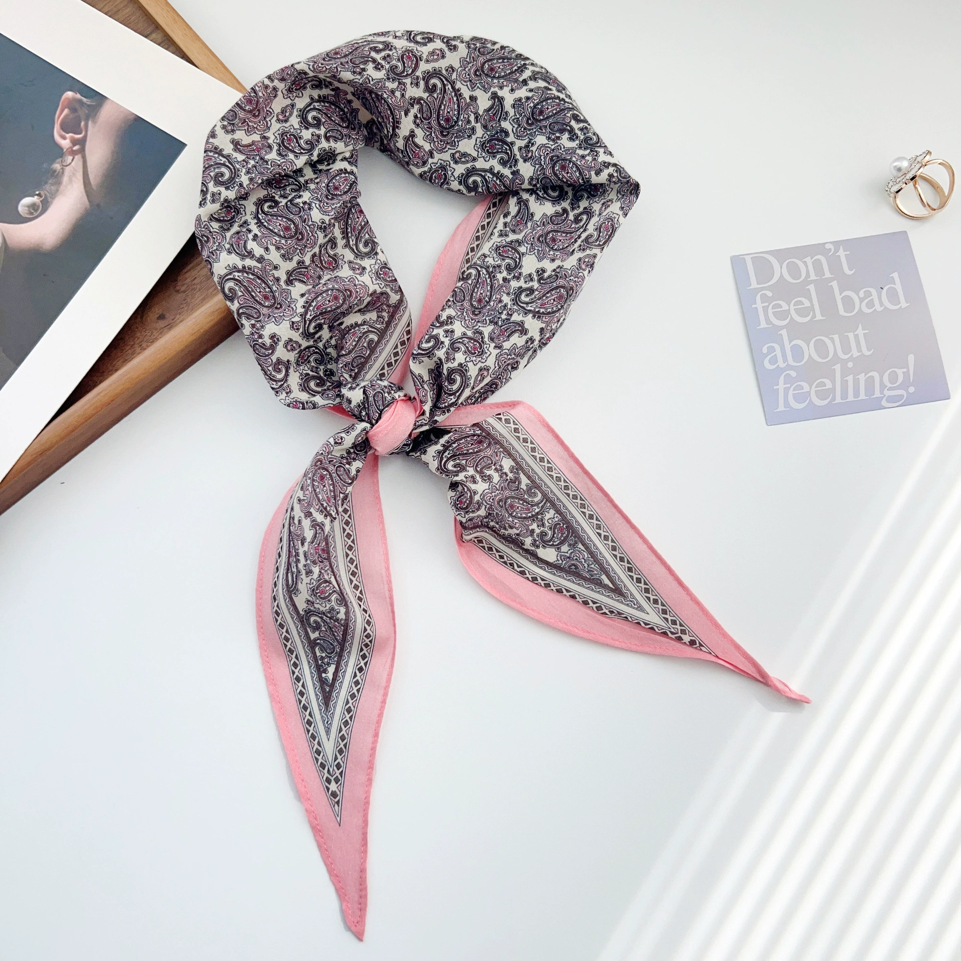 Cotton Paisley Long Scarf view 3