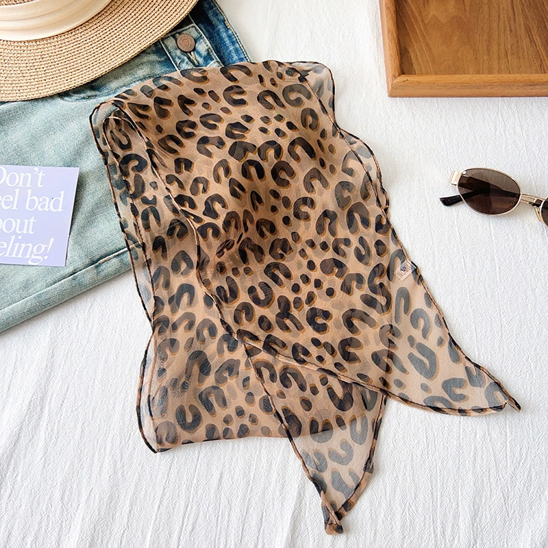 Leopard Print Long Scarf view 4