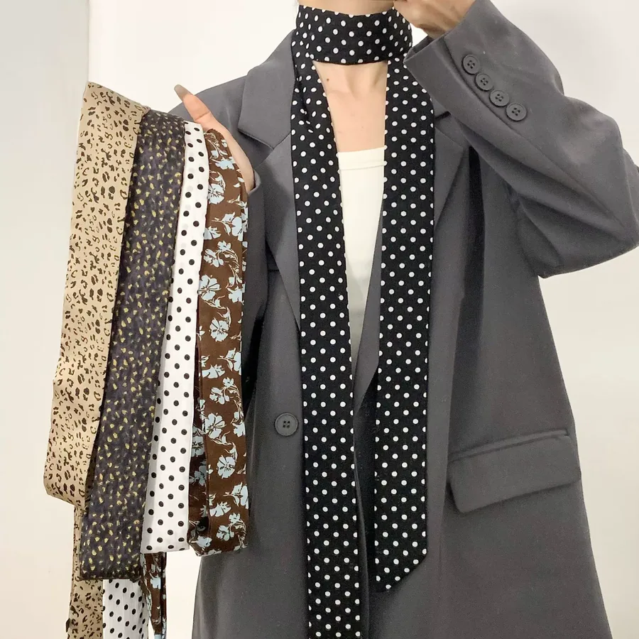 Polka Dot Silk Head Scarf