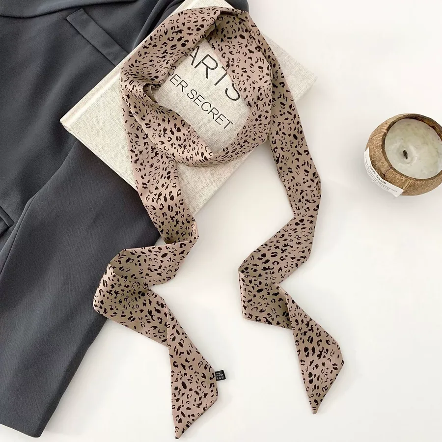 Polka Dot Silk Head Scarf view 7
