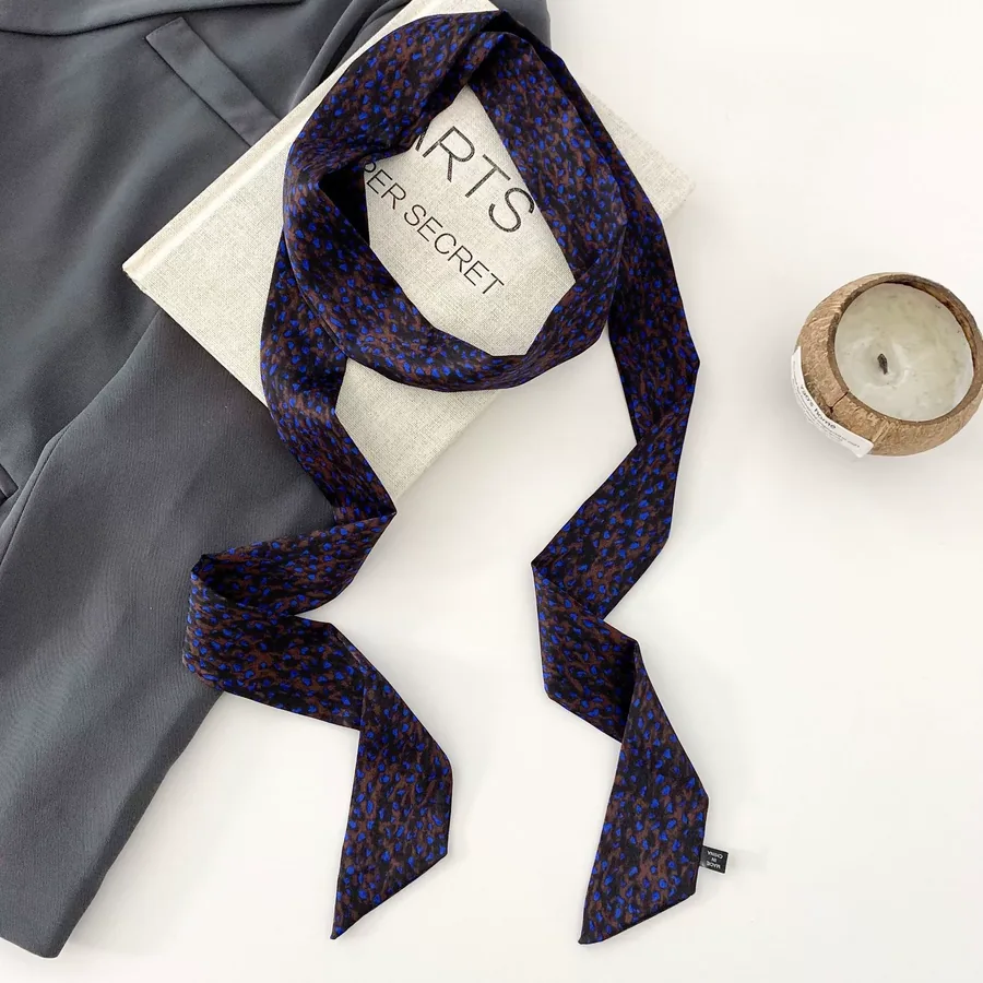 Polka Dot Silk Head Scarf view 8