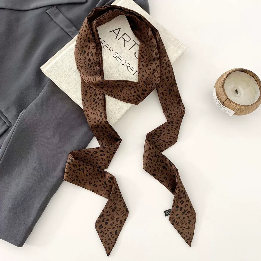 Polka Dot Silk Head Scarf view 9