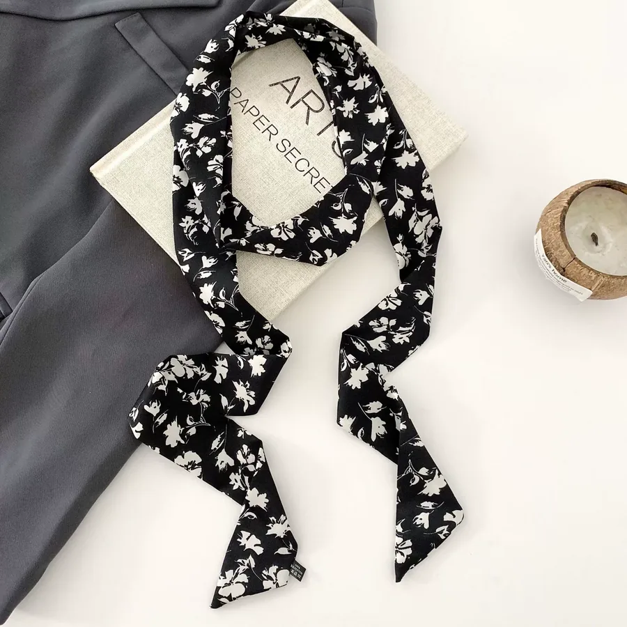 Polka Dot Silk Head Scarf view 12
