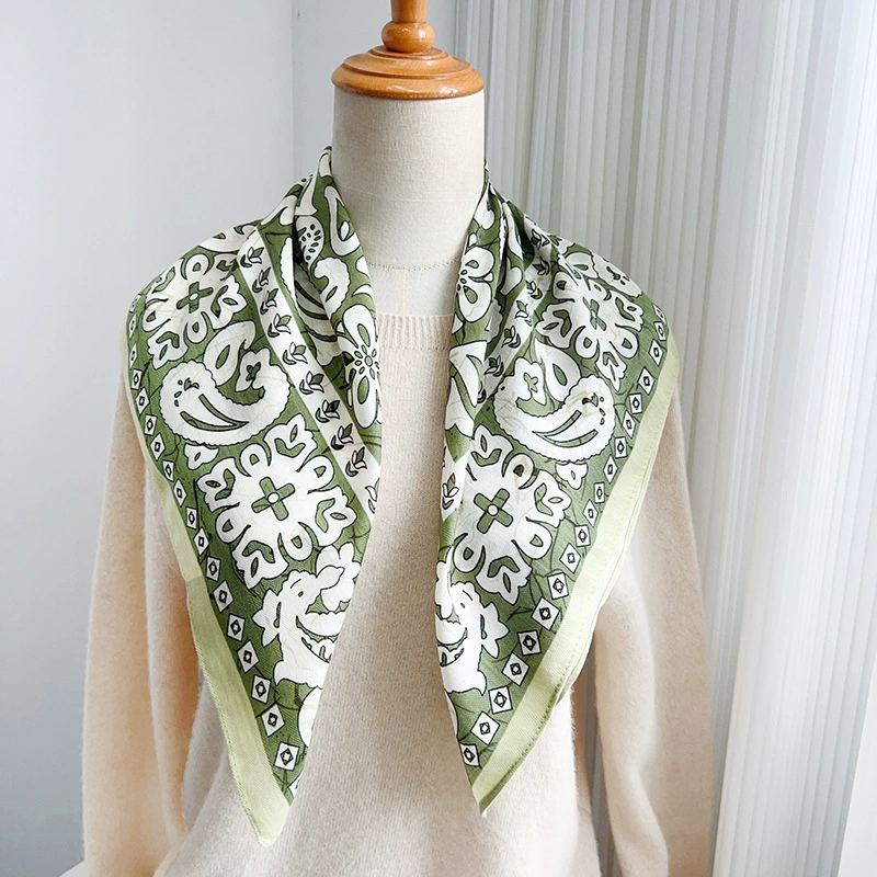 Cotton Linen Paisley Square Scarf