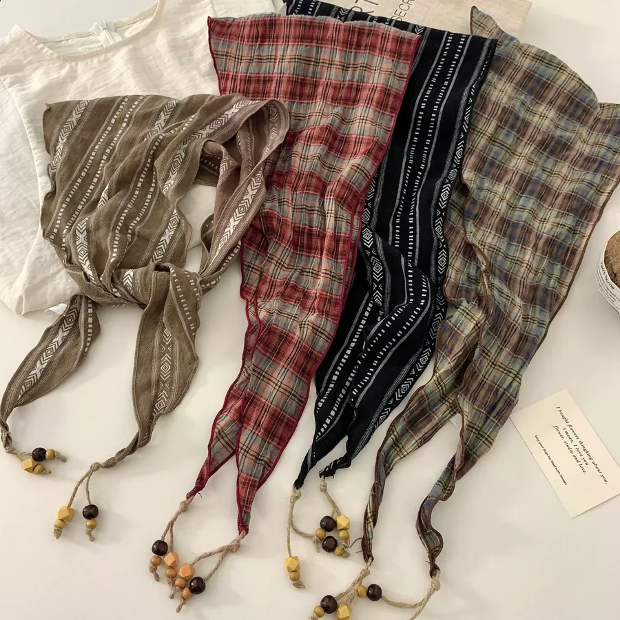 Bohemian Stripe Triangle Scarf view 3