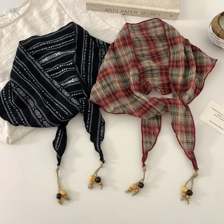 Bohemian Stripe Triangle Scarf view 4