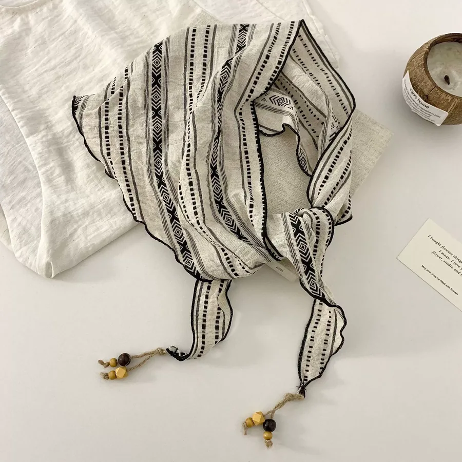Bohemian Stripe Triangle Scarf view 9