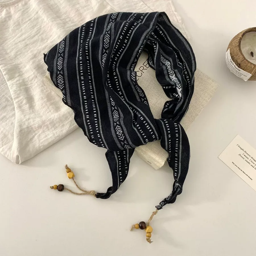 Bohemian Stripe Triangle Scarf view 10