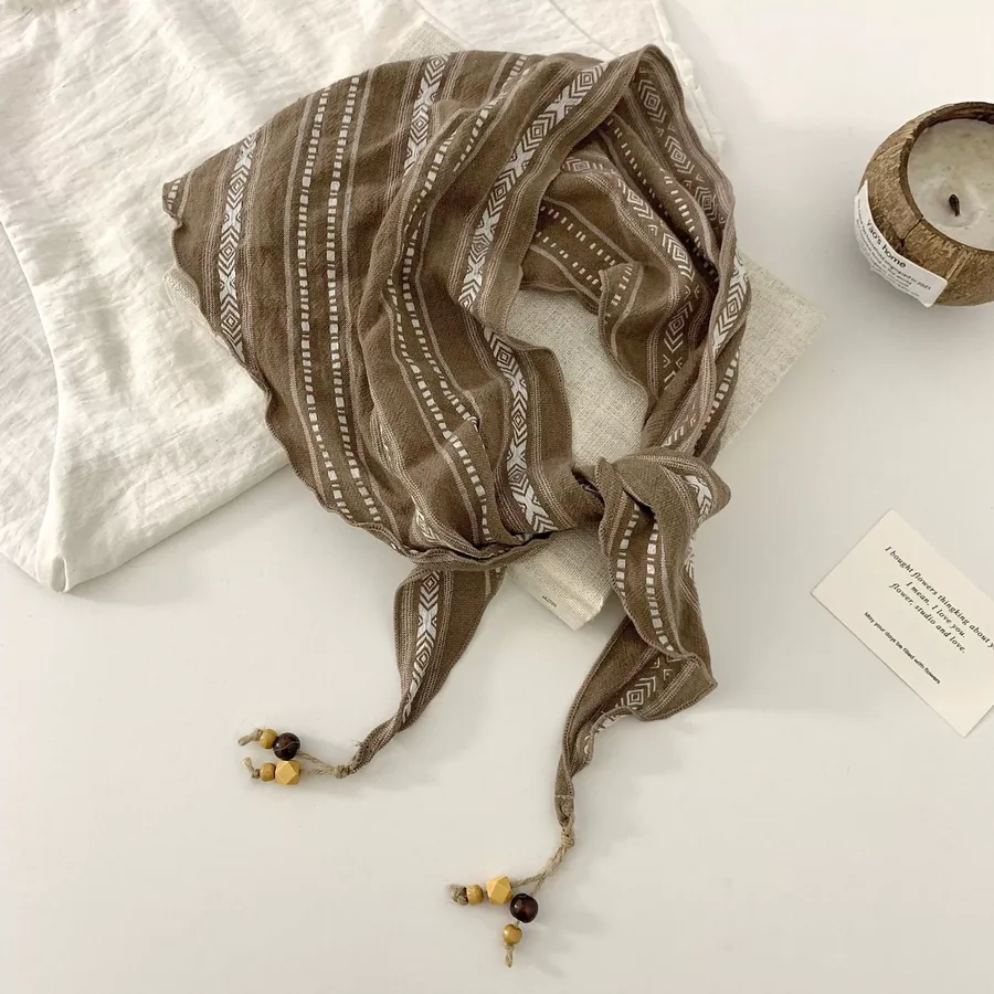 Bohemian Stripe Triangle Scarf view 11
