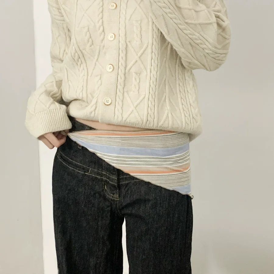 Stripe Triangle Scarf view 4