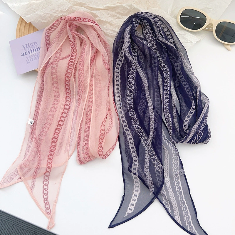 Chain Print Long Scarf
