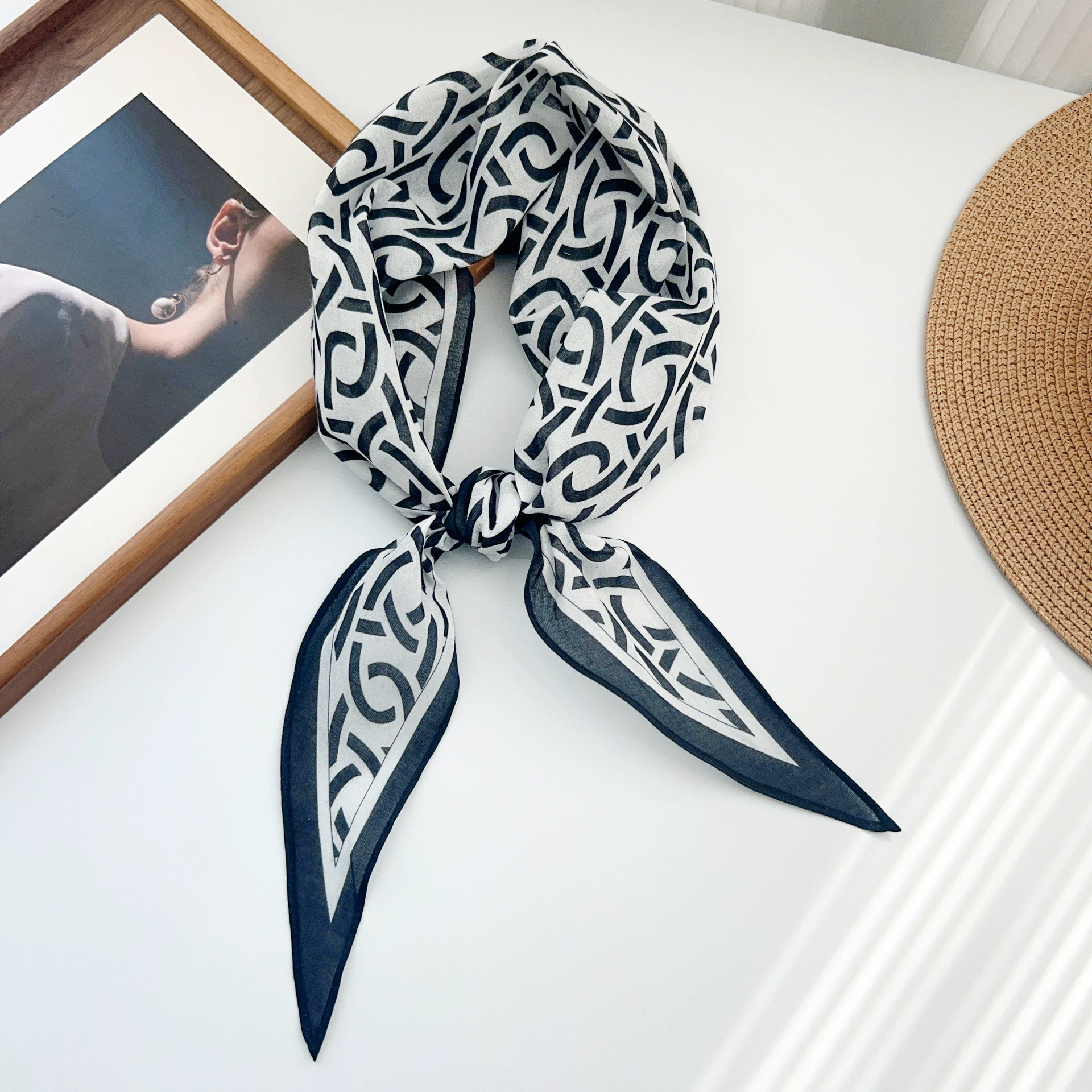 Cotton Paisley Diamond Scarf view 4