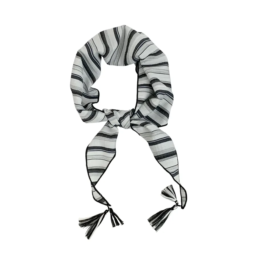 Cotton Stripe Triangle Scarf view 5