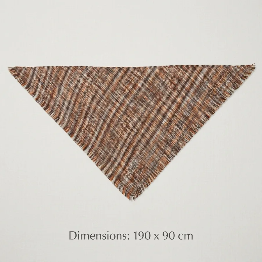 Plaid Triangle Shawl view 6