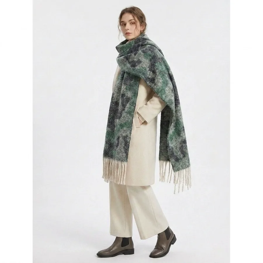 Leopard Print Mohair Scarf view 3