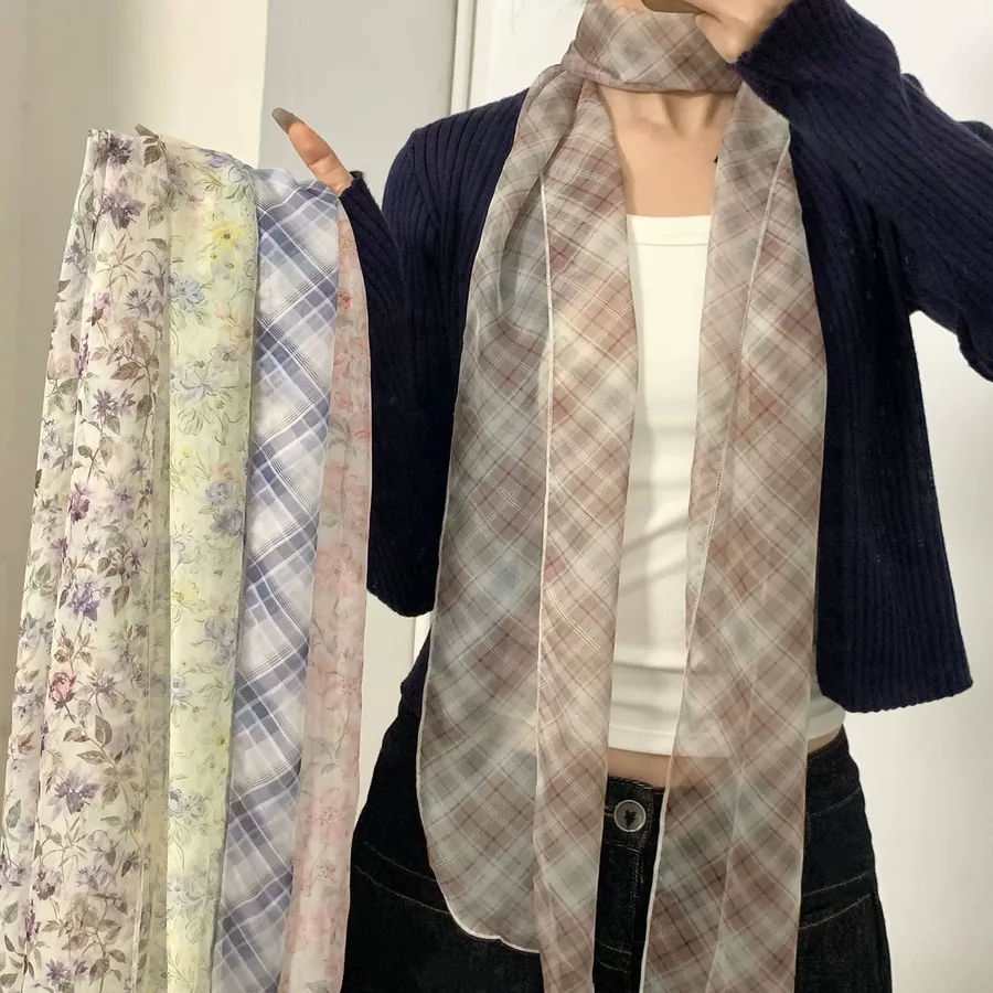 シフォンシルクツイリースカーフ