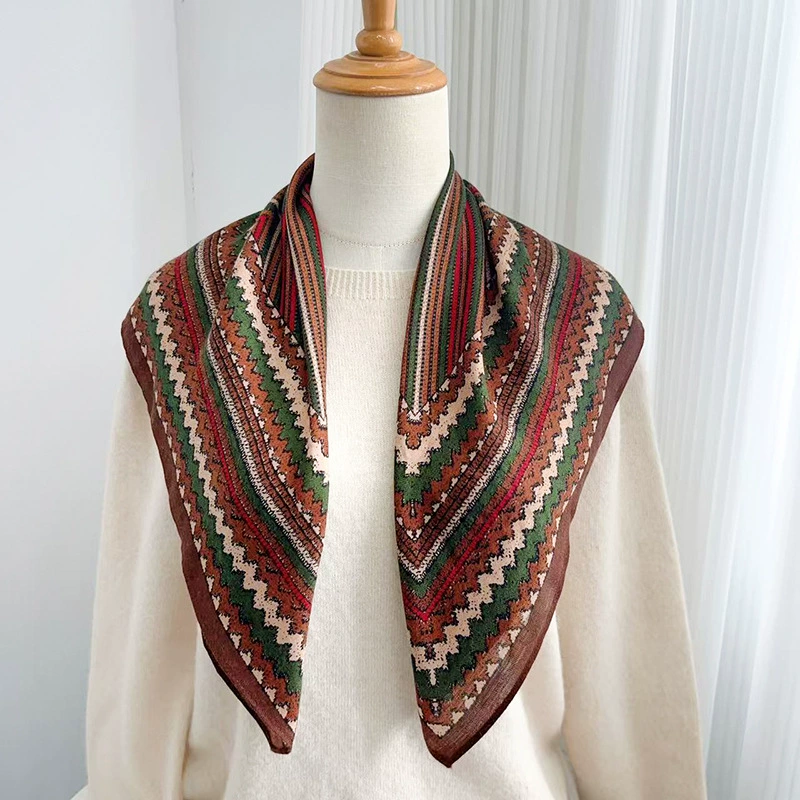 Ethnic Print Square Scarf