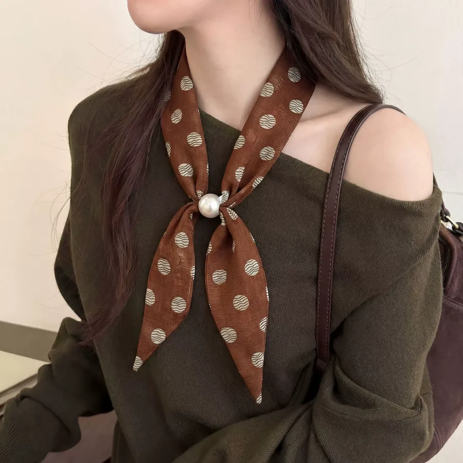 Beaded Polka Dot Neck Scarf view 2