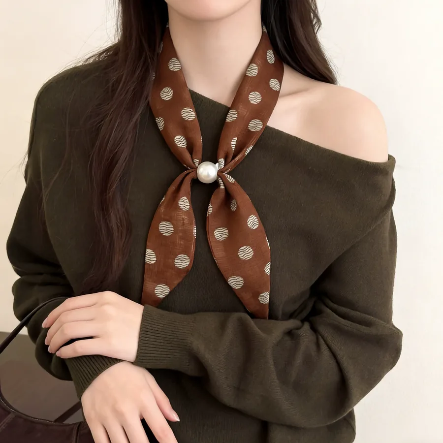Beaded Polka Dot Neck Scarf view 4