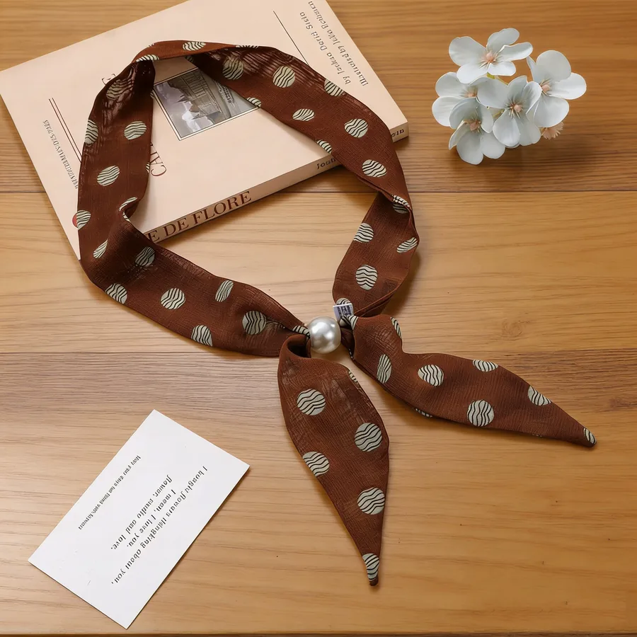 Beaded Polka Dot Neck Scarf view 9