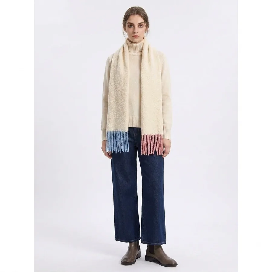 Wool Blend Color Block Scarf