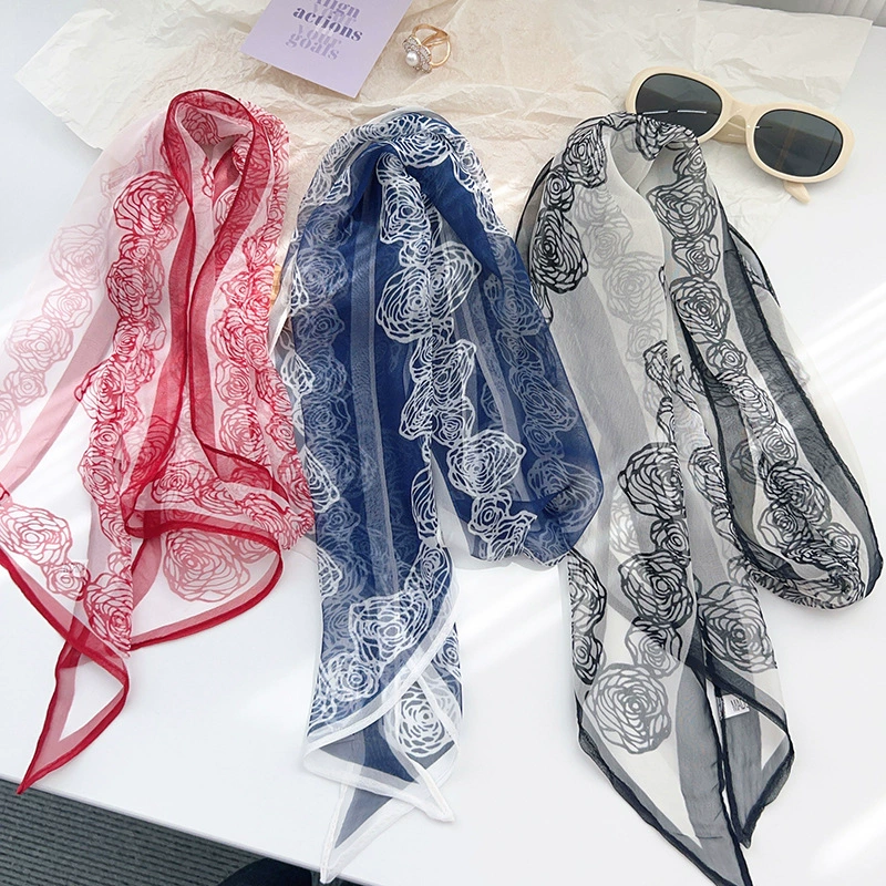 Polka Dot Chiffon Long Scarf view 3
