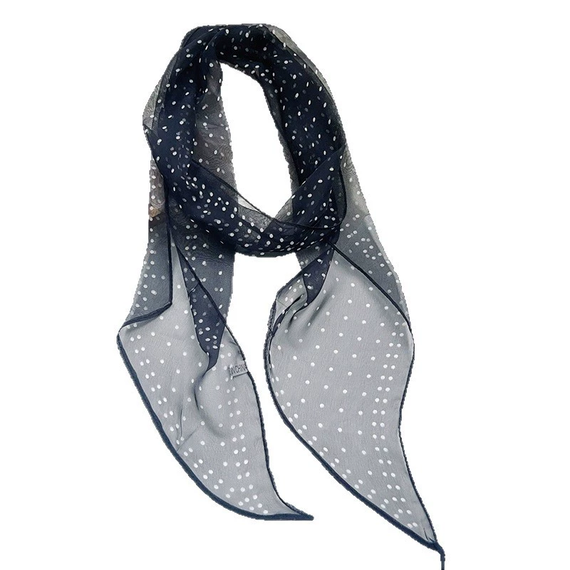Polka Dot Chiffon Long Scarf view 5