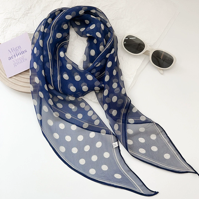 Polka Dot Chiffon Long Scarf view 6