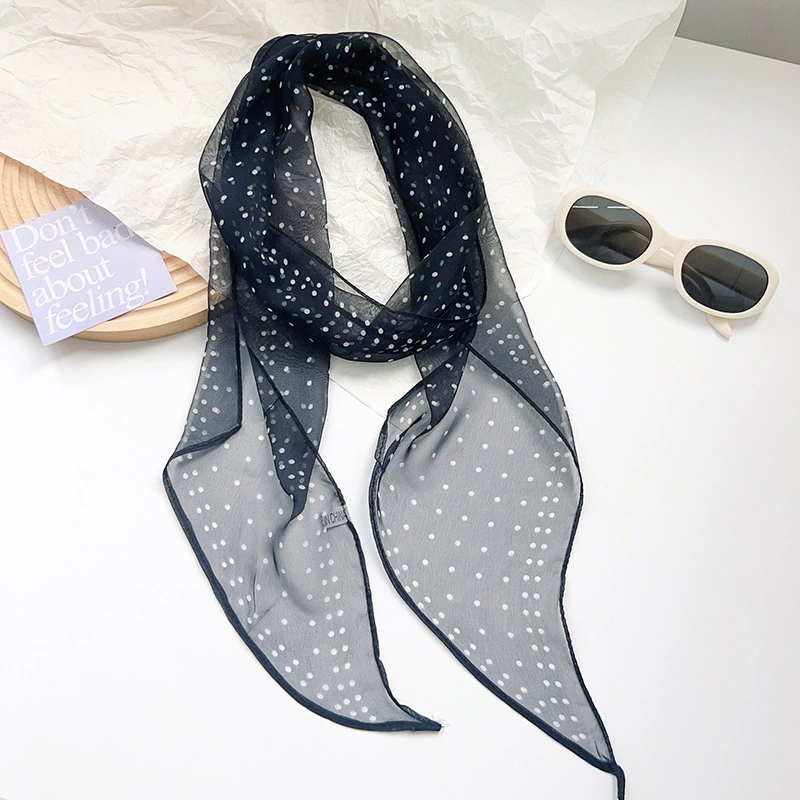 Polka Dot Chiffon Long Scarf view 8