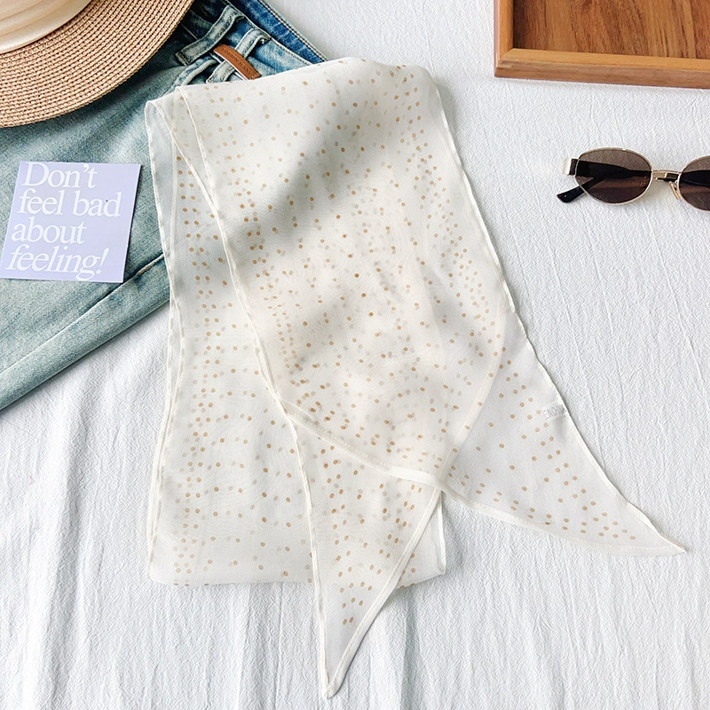 Polka Dot Chiffon Long Scarf view 9