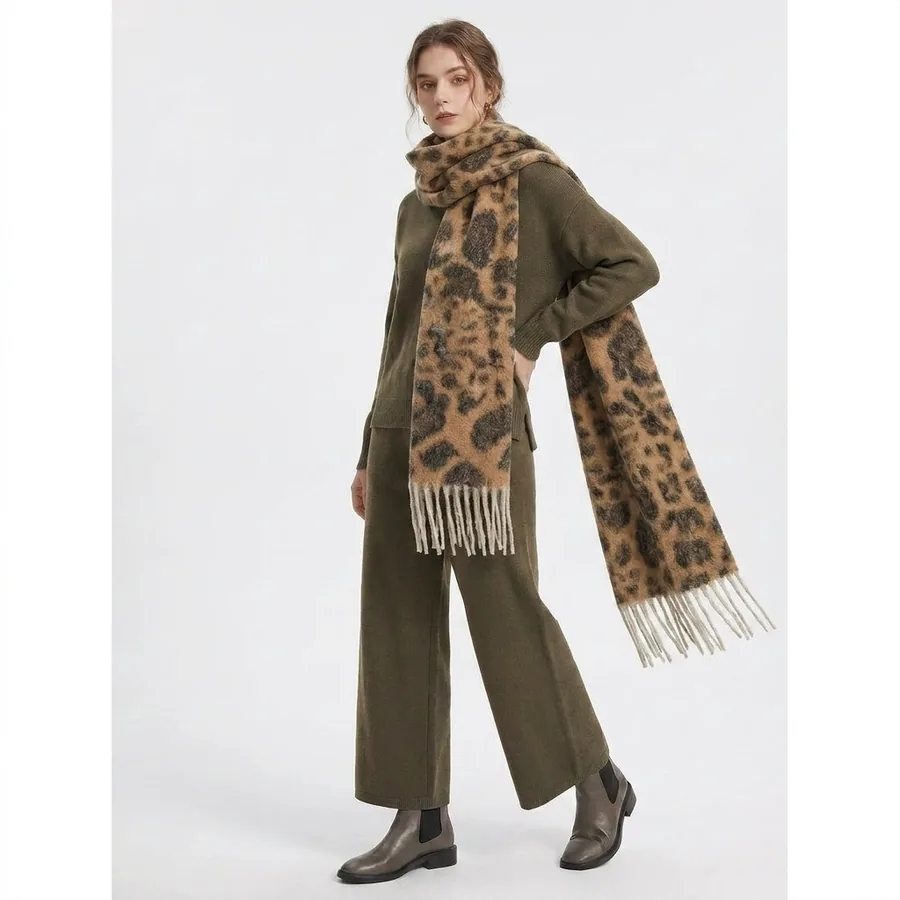 Leopard Print Scarf view 3