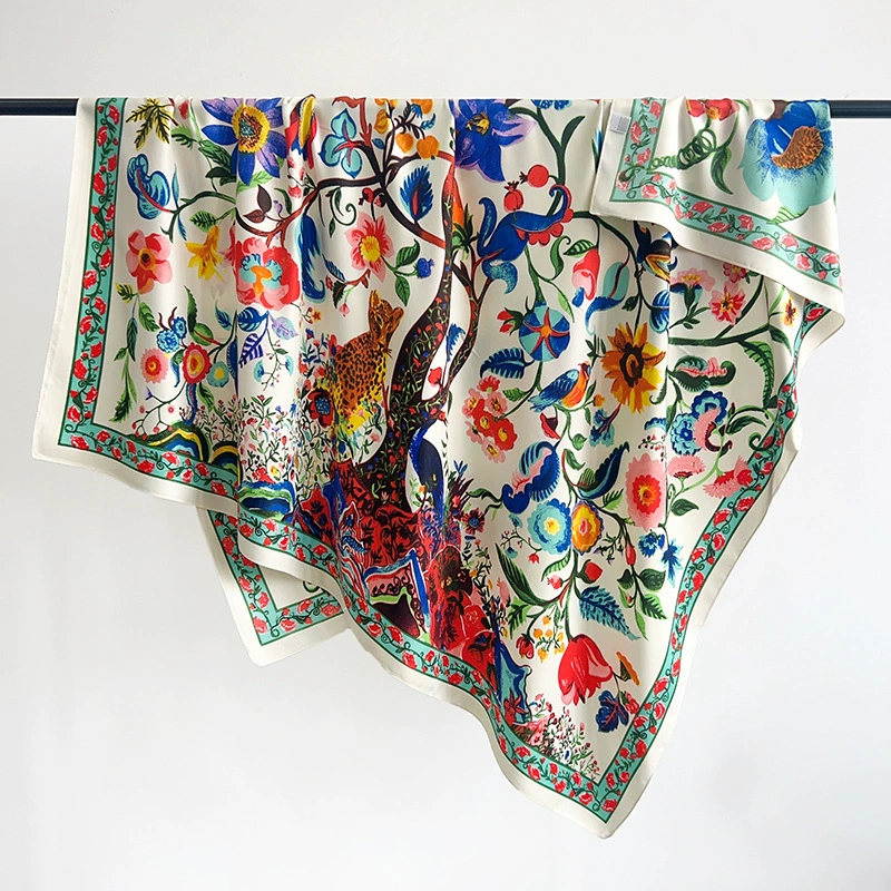 Printed Square Scarf 130cm