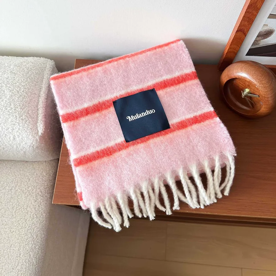 Striped Wool Scarf view 6