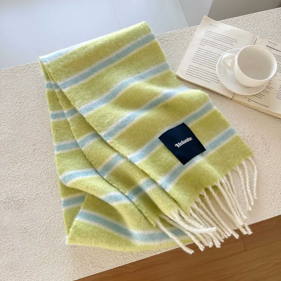 Striped Wool Scarf view 7