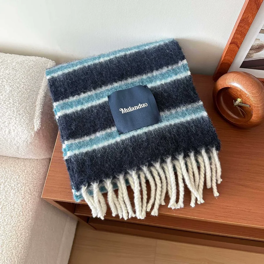Striped Wool Scarf view 8
