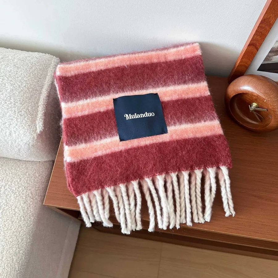Striped Wool Scarf view 9