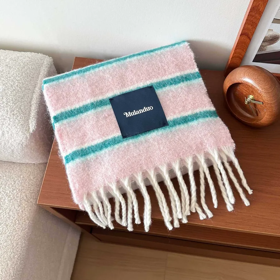 Striped Wool Scarf view 10