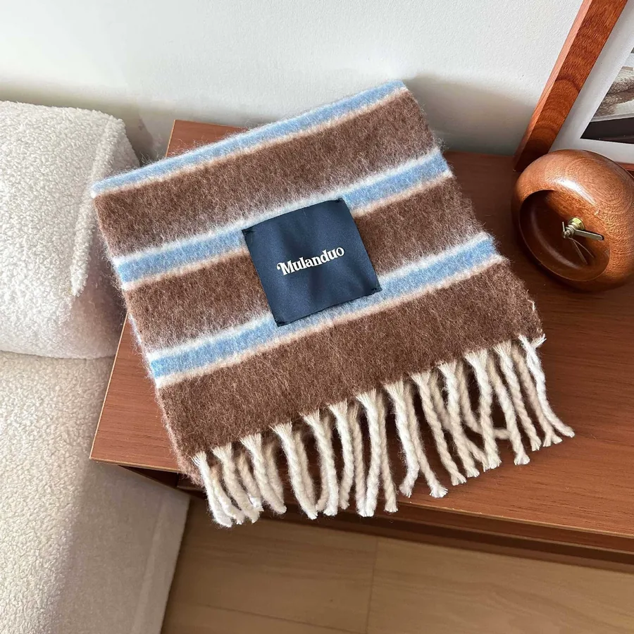 Striped Wool Scarf view 11