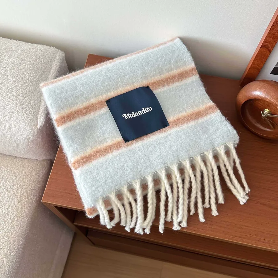 Striped Wool Scarf view 12