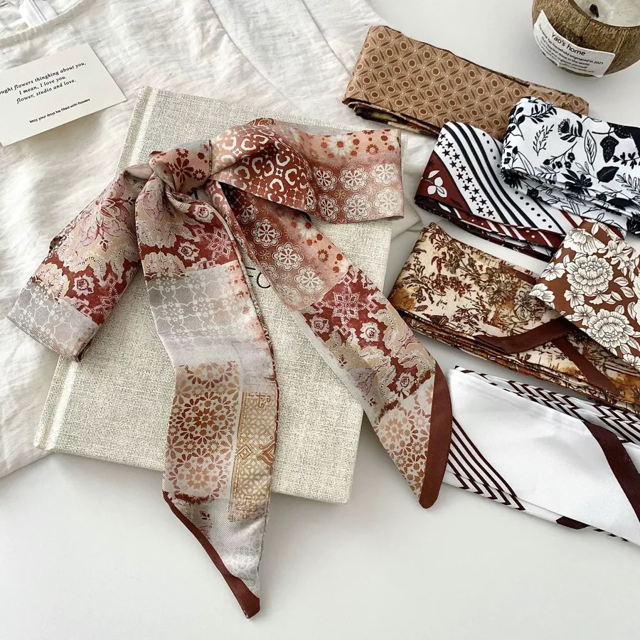 Polka Dot Silk Twilly Scarf view 3