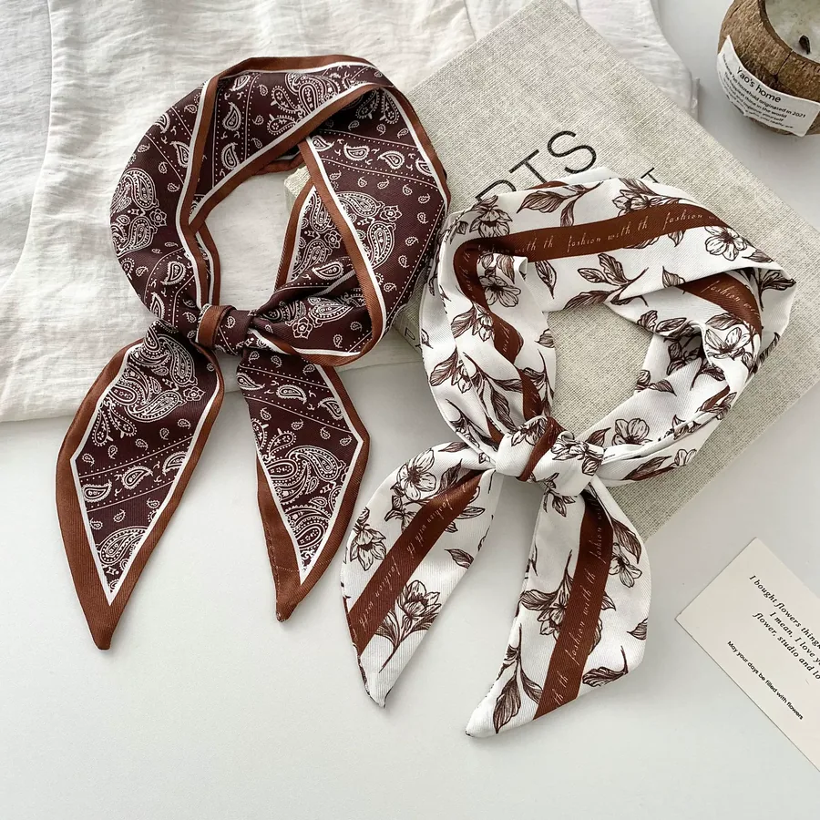 Polka Dot Silk Twilly Scarf view 4