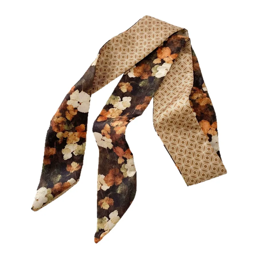 Polka Dot Silk Twilly Scarf view 5