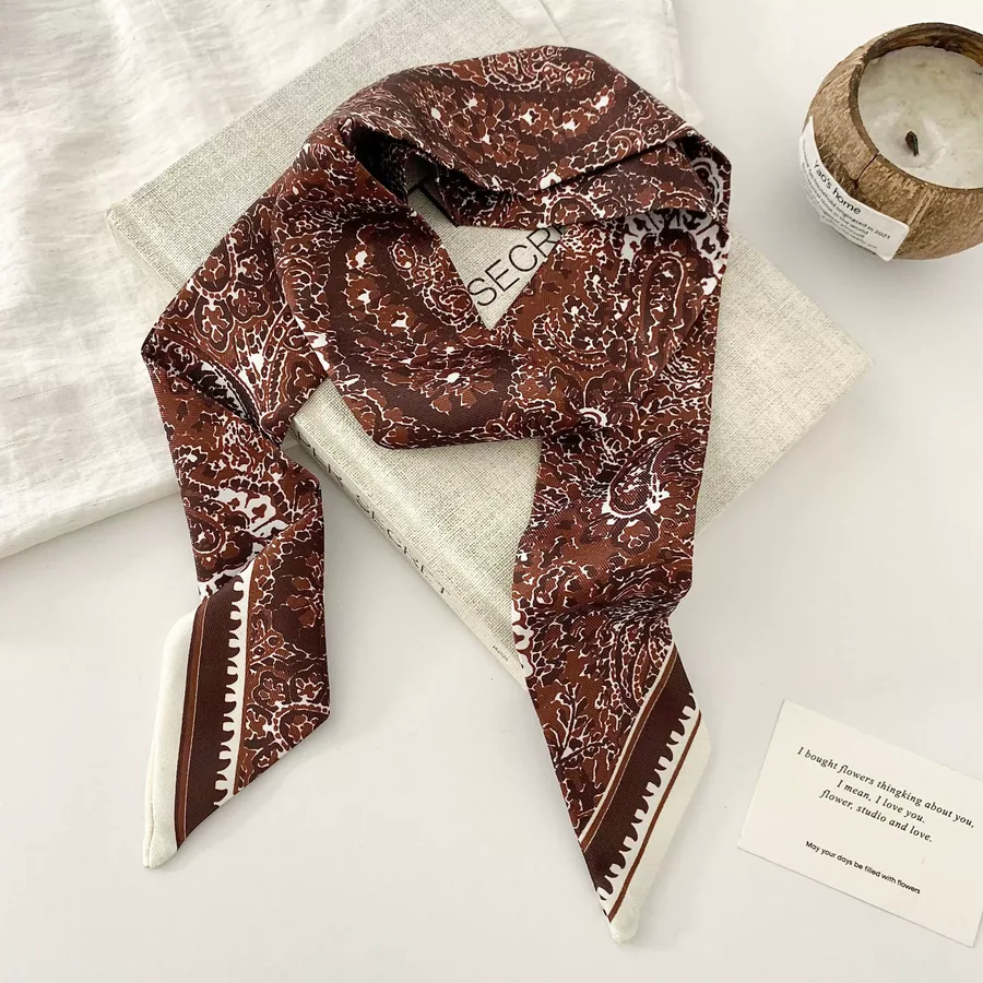 Polka Dot Silk Twilly Scarf view 6