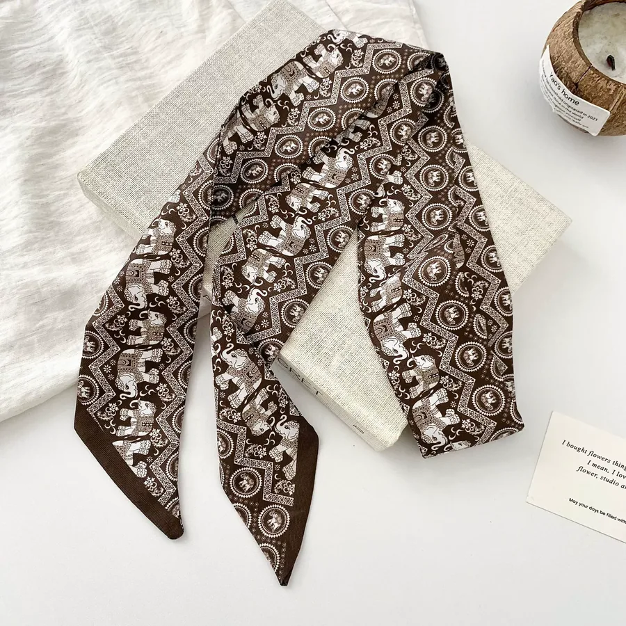 Polka Dot Silk Twilly Scarf view 9